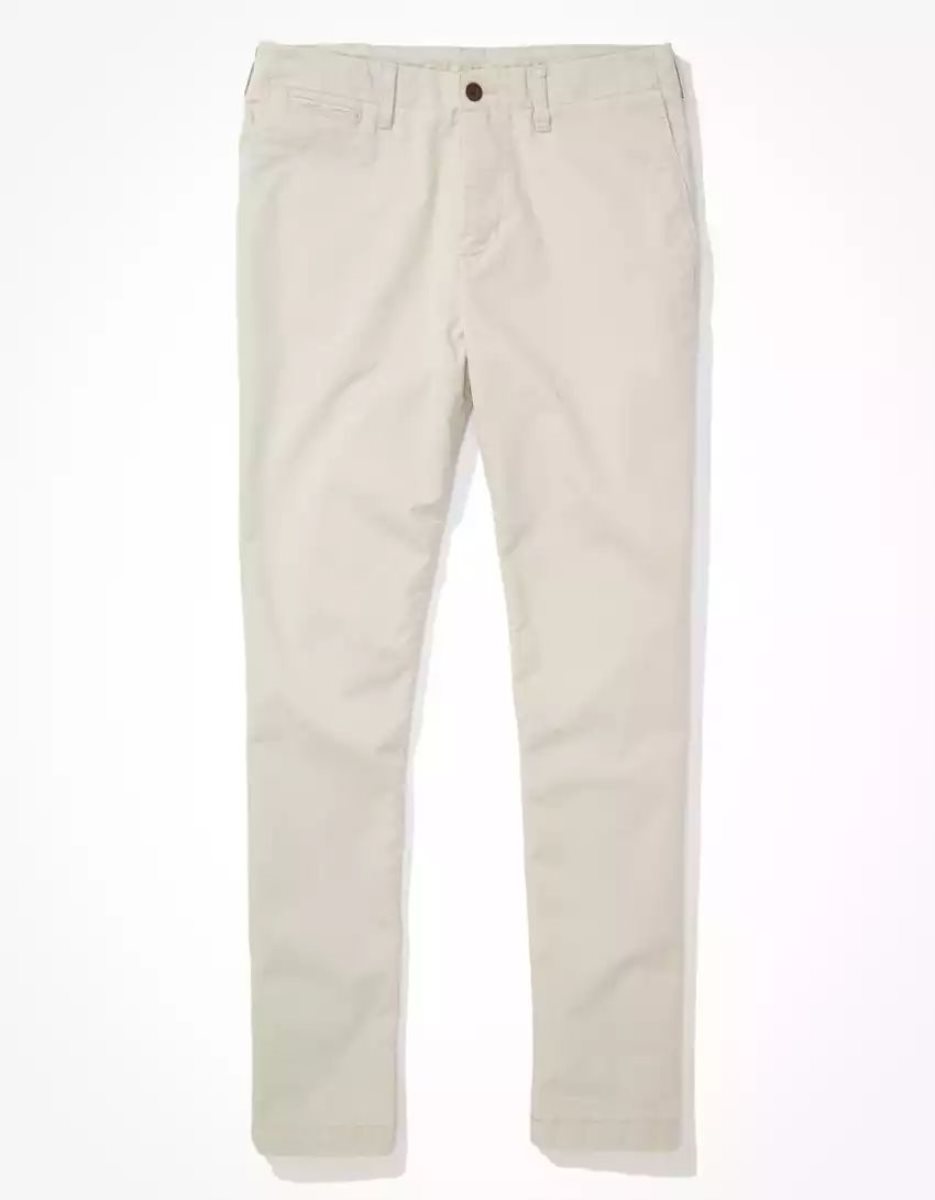 Pantalon American Eagle AE Flex Slim Lived-In Khaki Marron Homme | AZZ-11056748